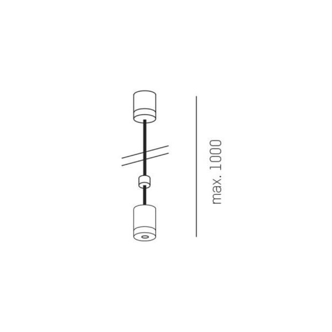 Molto Luce Afhanghoogte voor Volare rail, 100cm, wit