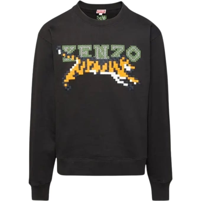 Kenzo Paris digitaal tijgerontwerp zwart sweatshirt