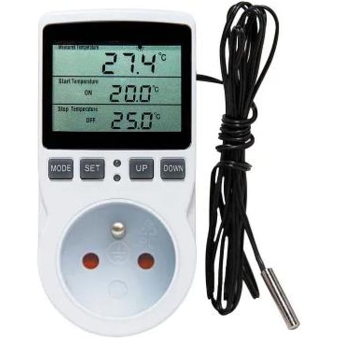 Digitale temperatuurregelaar stopcontact EU-stekker thermostatische schakelaar temperatuurregelaar met sensoren sonde verwarming koeling FR black