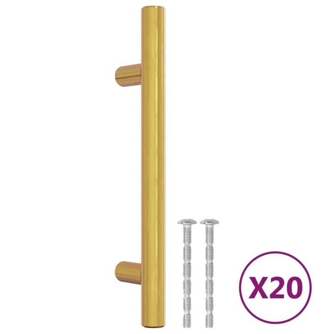 vidaXL - Handvatten - 20 - st - 96 - mm - roestvrij - staal - goudkleurig