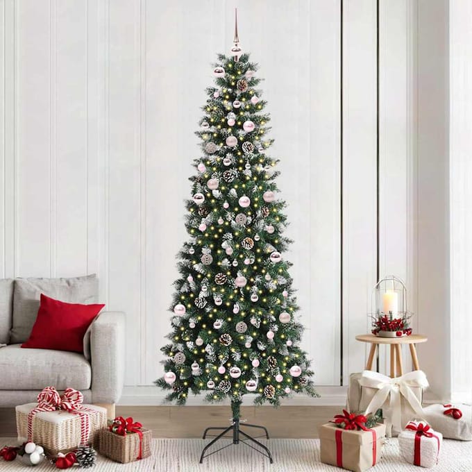 vidaXL - Kunstkerstboom - Groen - 240 - cm - PVC - en - Plastic - en - Staal