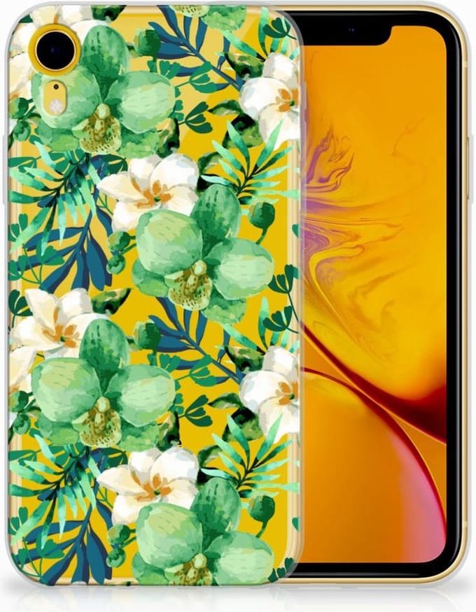 Apple iPhone Xr TPU Case Orchidee Groen