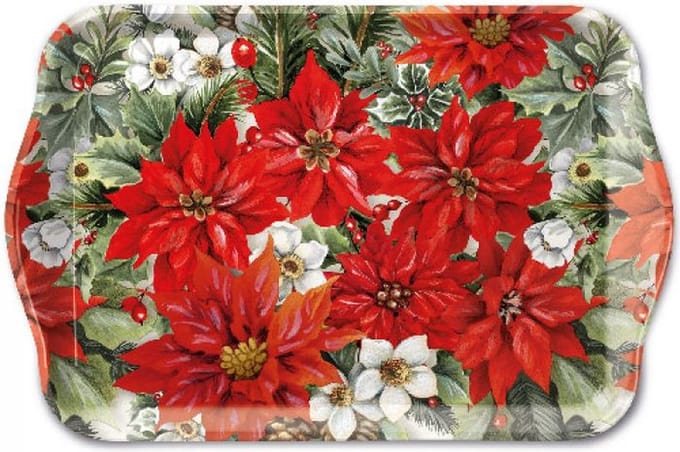 Dienblaadje 13 x 21 poinsettia all over van Ambiente
