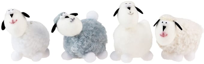 Paasdecoratie schapen tafeldecoratie decoratieve schapenfiguren 7,5cm