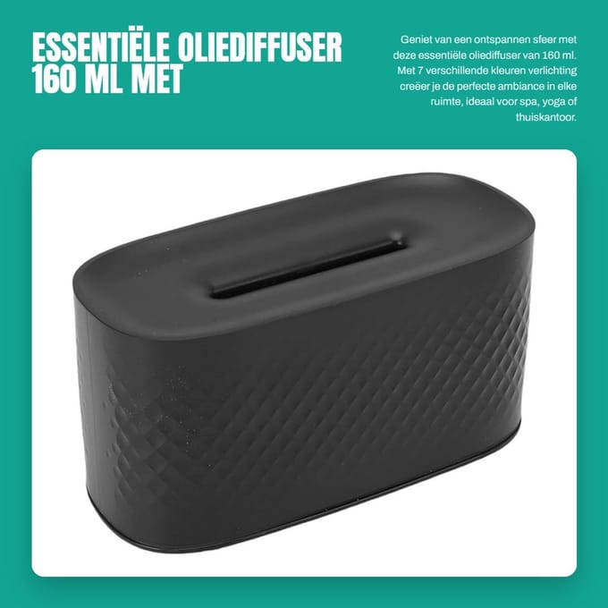 Dailygoods- Oliediffuser 160 Ml - Geruisloos - USB - Aromatherapie - Auto-off Bescherming - Stijlvol en Compact - Aromadiffuser