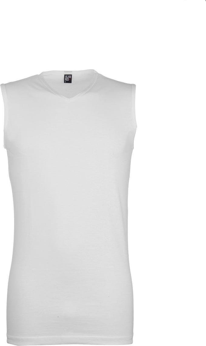 Alan Red Heren Tanktop Heren Hemd Minto Wit V-hals Slim Fit 2-Pack - S