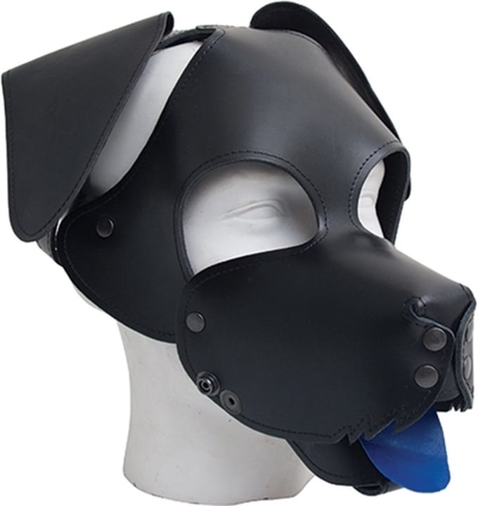 Leren Floppy Dog Masker Mister B - Zwart