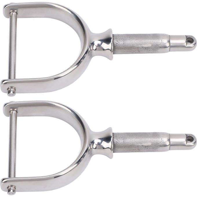 2PCS Dames de nage 12 pouces Acier inoxydable poli Montage latéral Rames pour Petits Bateaux Canoë Kayak white