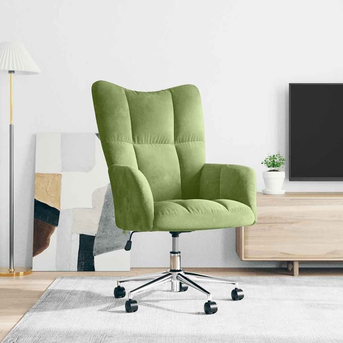 vidaXL - Relaxstoel - fluweel - lichtgroen