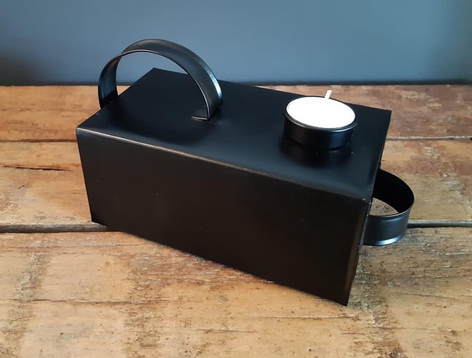 Metalen waxinelichthouder zwart XL