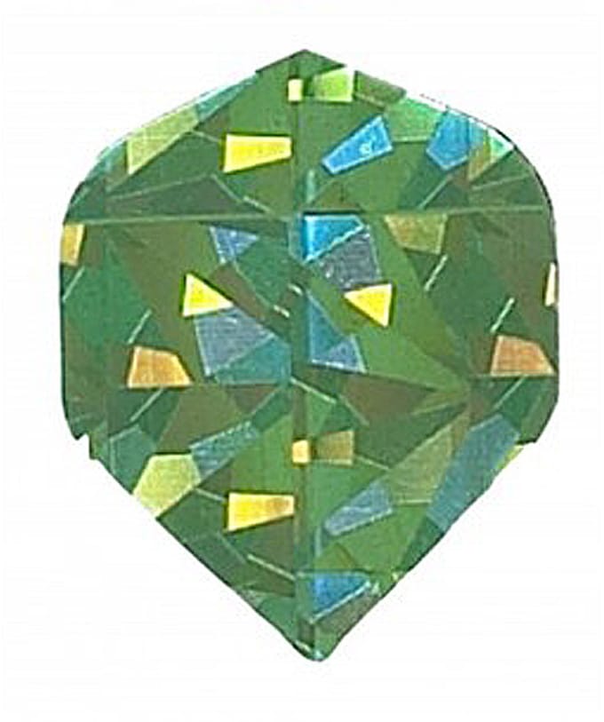 DLDarts - Holographic Standaard Flight - 75 micron - 1 set - Groen Diamond
