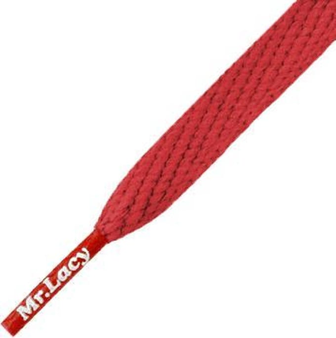Mr. Lacy  - Schoenveters - Veters - Sneakerveters - Smallies - Plat - Rood - Lengte 90 cm