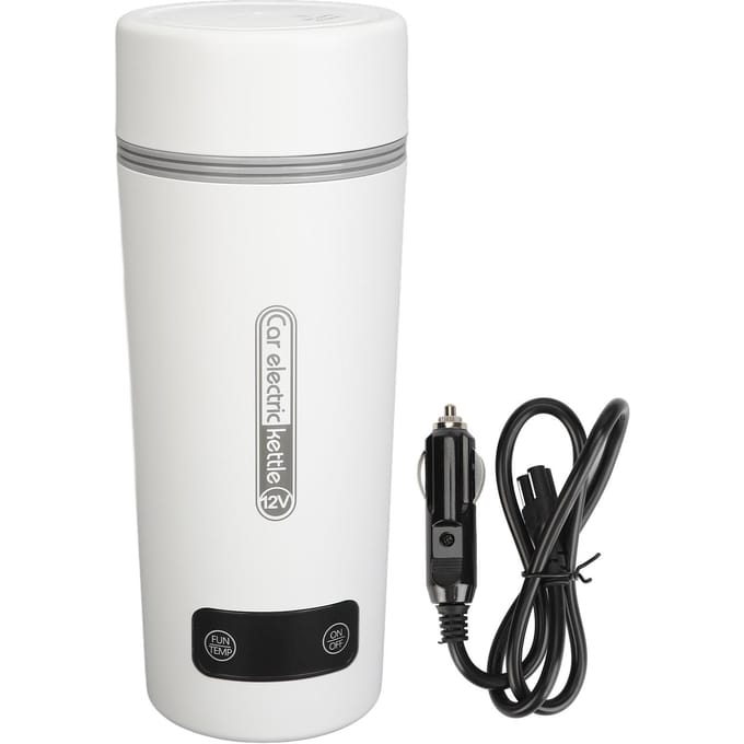 Auto Verwarmingsbeker Lekdicht 4 Temperatuur Instelbaar 350ml Draagbaar Roestvrij Staal Elektrisch Reizen L white