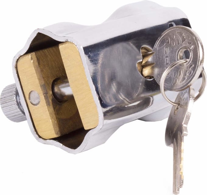 GAD Kettingslot - 10 mm - 2 pinnen - messing - inclusief 2 veiligheidssleutels