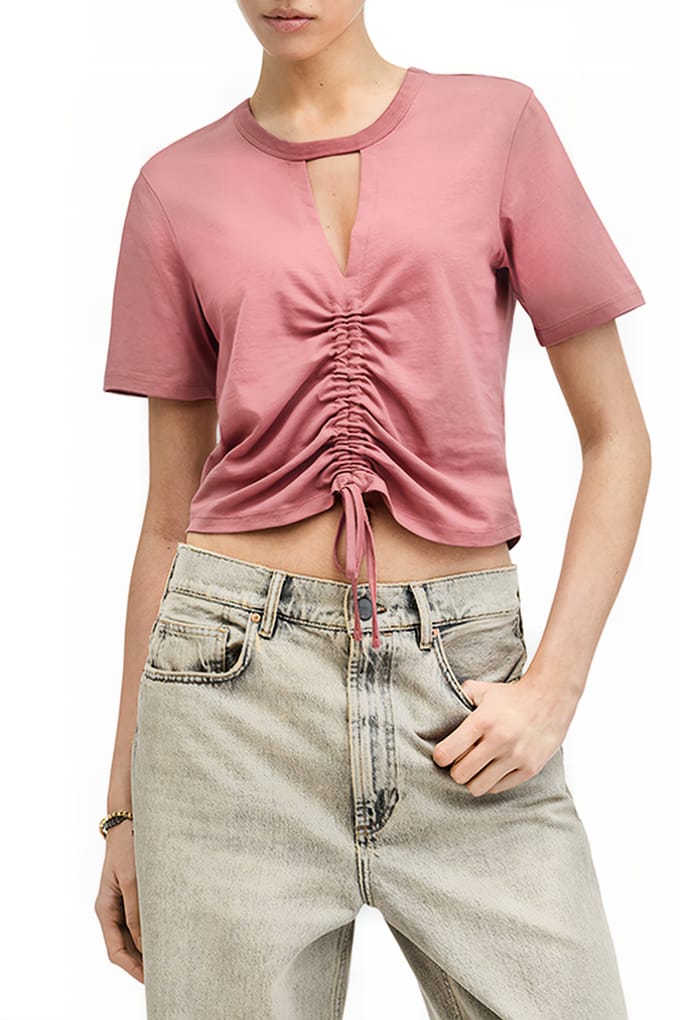 AllSaints Gigi Tee Ash Rose Pink Größe: 2 | Hemden Outlet | Damen | Rosa