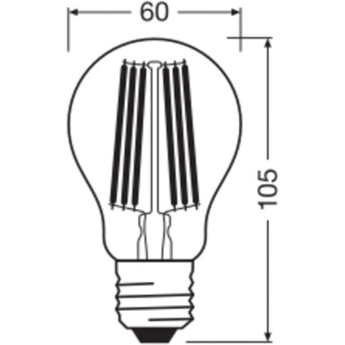 OSRAM SUPERSTAR+ CLASSIC A FIL 100 LED lamp, E27, klassieke lampvorm, 7,2W, 1512lm, 4000K, warm wit licht, lange levensduur, tot 60% energiebesparing vergeleken met standaard LED lampen