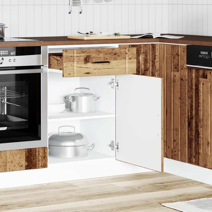 vidaXL - Onderkast - Lucca - bewerkt - hout - oud - houtkleurig