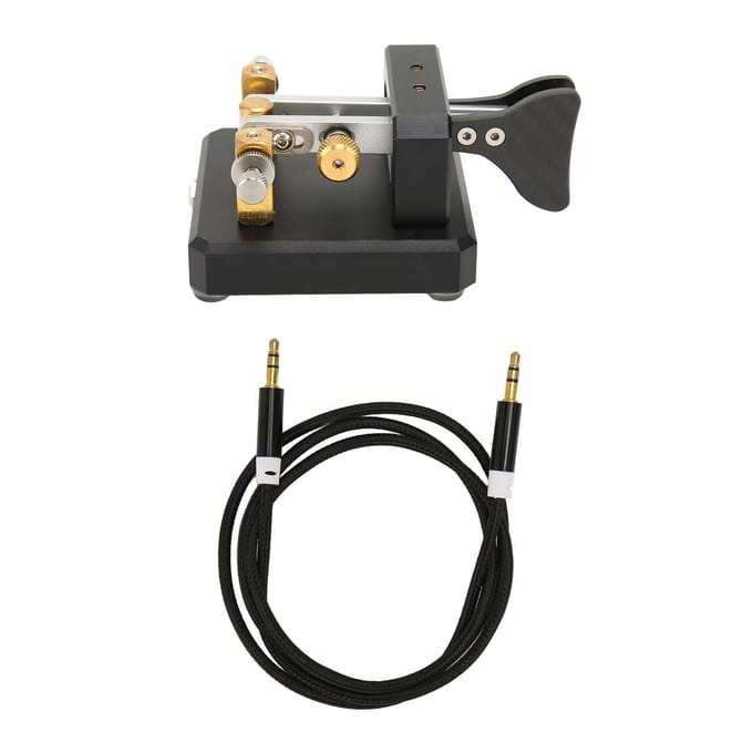 Clé télégraphique Morse CW portable à ondes courtes automatique à double palette pour camping en intérieur noir
