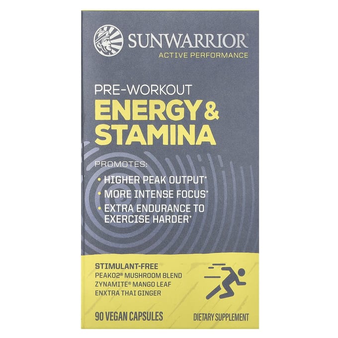Sunwarrior, Pre-Workout Supplement, Energy & Stamina, 90 Veggie Capsules