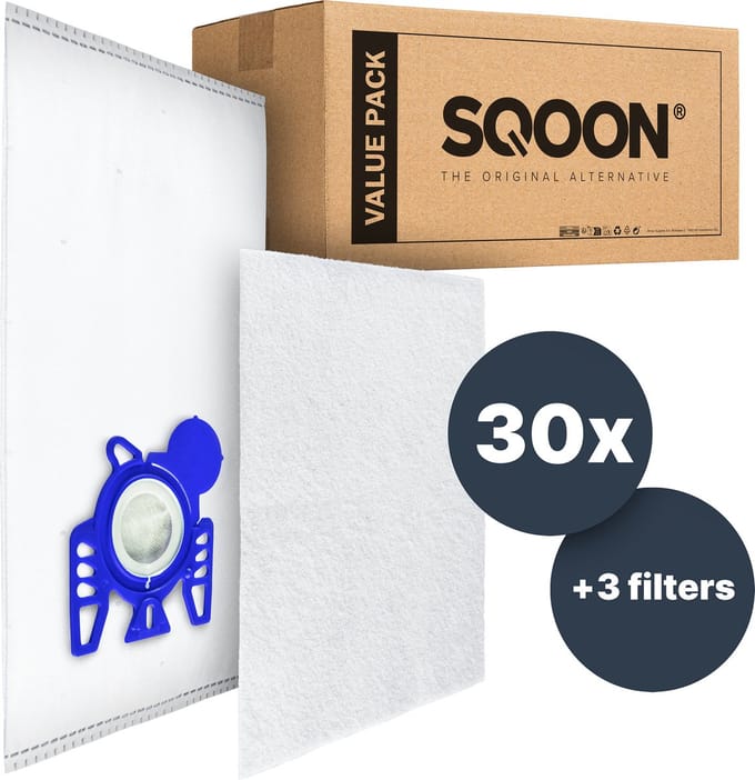 SQOON® Stofzuigerzakken Geschikt voor Miele GN, classic C1 complete C2/C3 + 3 filter - 30 Stuks