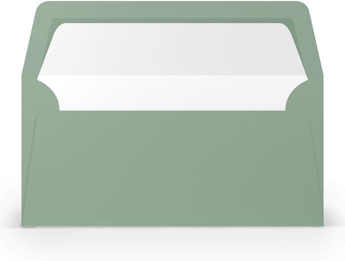 DIN Lang Enveloppen DL - Eucalyptus Groen Ribbel - Zonder Venster - 100 Stuks