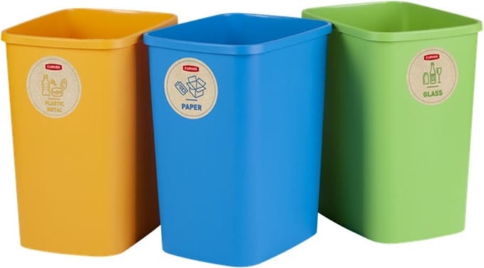 Set van 3x25L Curver ECO Friendly scheidingsbakken