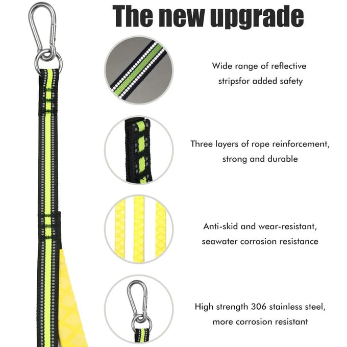 3-Staps Boot Touwladder Nylon Webbing Instapladder Draagbare Vis Touwladder voor Opblaasbare gray