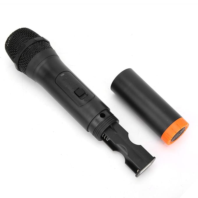 Microphone VHF sans fil professionnel portatif en plastique ABS noir Réception USB