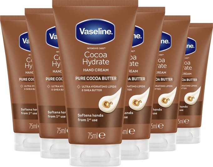 Vaseline- Intensive Care Handcreme - Cocoa Hydrate - 6 x 75 ml