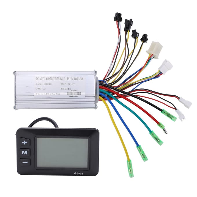 36V 48V Borstelloze Motor Controller GD01 LCD Display 130X Duim Gashendel 8C Trapondersteuning Sensor Kit white