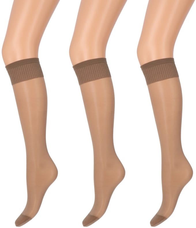 Marianne - Dames Kneehighs Antipress Lycra Panty - 20Den - 3-Pack - Maat One Size - Perle