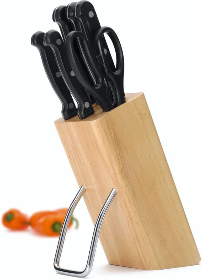 Messenset met Messenblok, 6-Delig, Hout - KitchenCraft