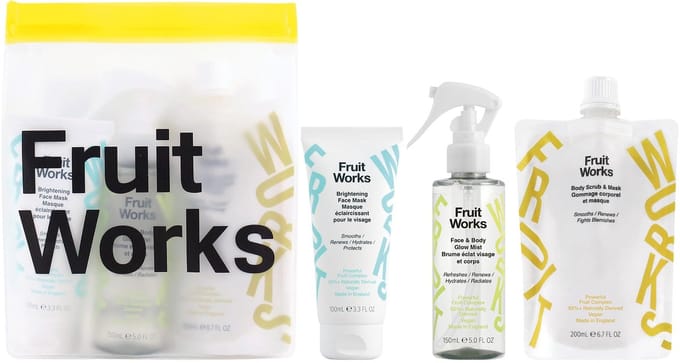 Fruit Works Glow Kit Set - Glow Set met Glow Mist, Scrub & Masker + Travel Bag