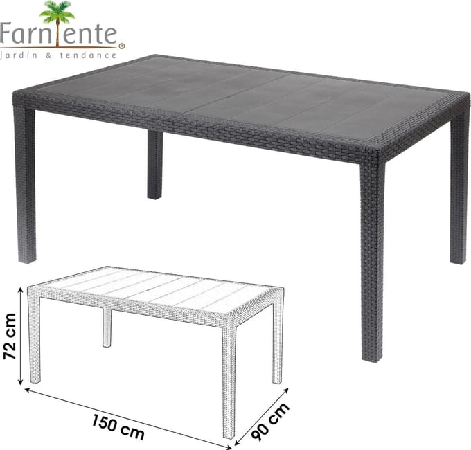 Farniente - Tuintafel Queensize 150 x 90 x 72cm - Urban Living Eettafel