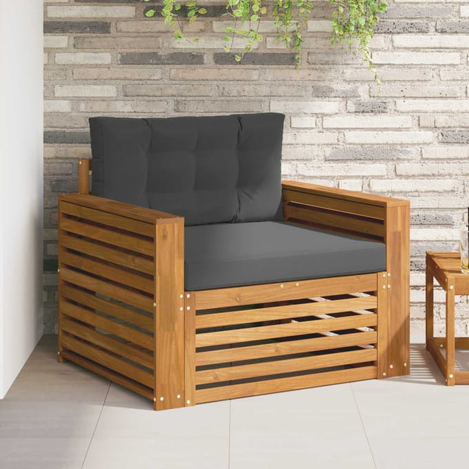 vidaXL - Buitensofa - Massief - Acacia - Hout - en - Polyester