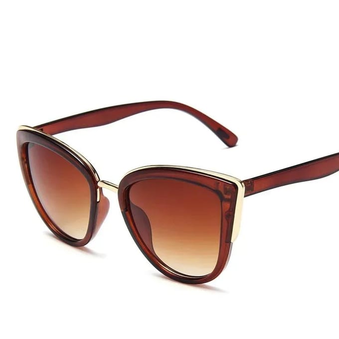 Cateye zonnebril dames vintage gradiëntbril retro cat eye zonnebril damesbril UV400 brown