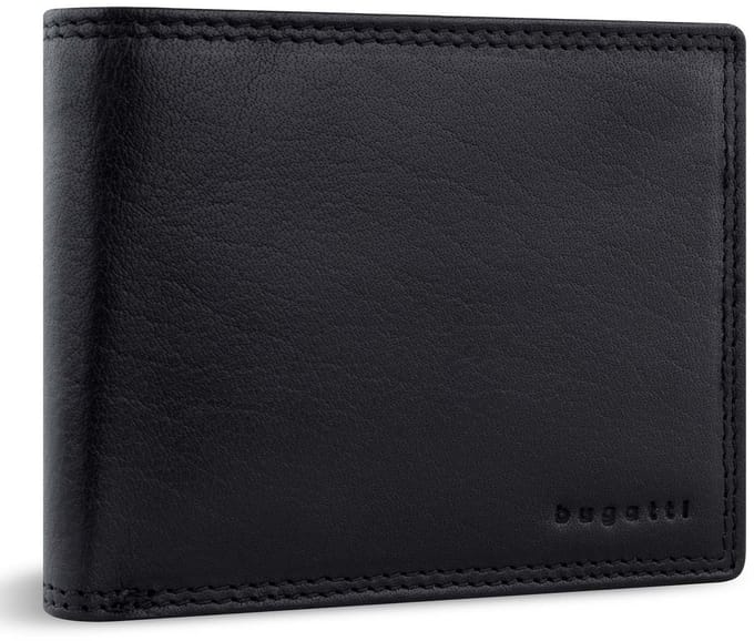 bugatti Leren portemonnee Savona Wallet With Flap 7CC Black zwart