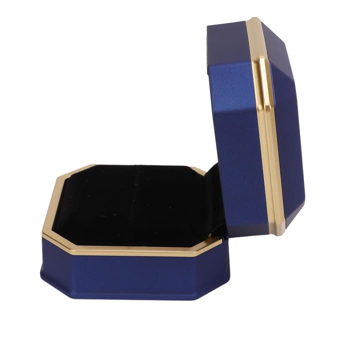 Ring Geschenkdoos met LED-licht Matte Afwerking Luxe Verlichte Sieraden Display Ringdoos voor Bruiloft black