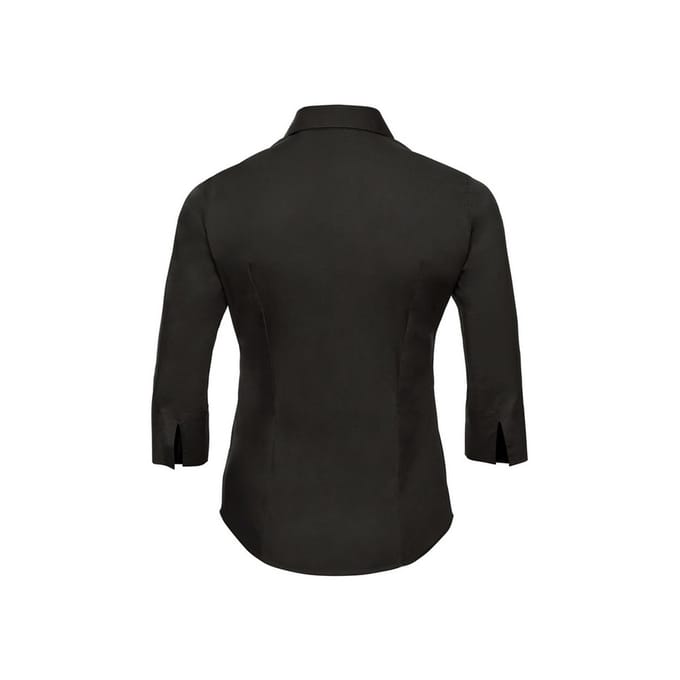 Russell Collection Dames/Dames Easy-Care 3/4 mouw Formeel Overhemd (Zwart)