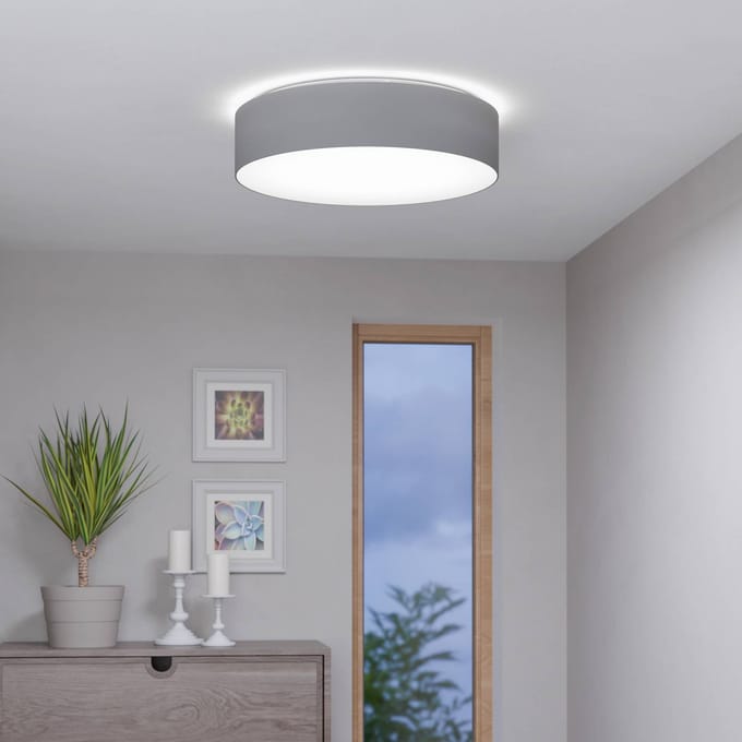 EGLO connect.z Romao-Z Smart Plafondlamp - Ø 57 cm - Wit/Grijs - Instelbaar RGB & wit licht - Dimbaar - Zigbee