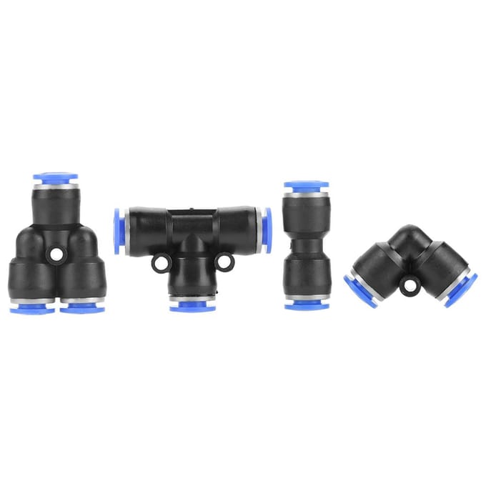 40 Stuks 6mm Luchtslang Pneumatische Push Connector Lucht Push Snelkoppelingen 4 Vorm