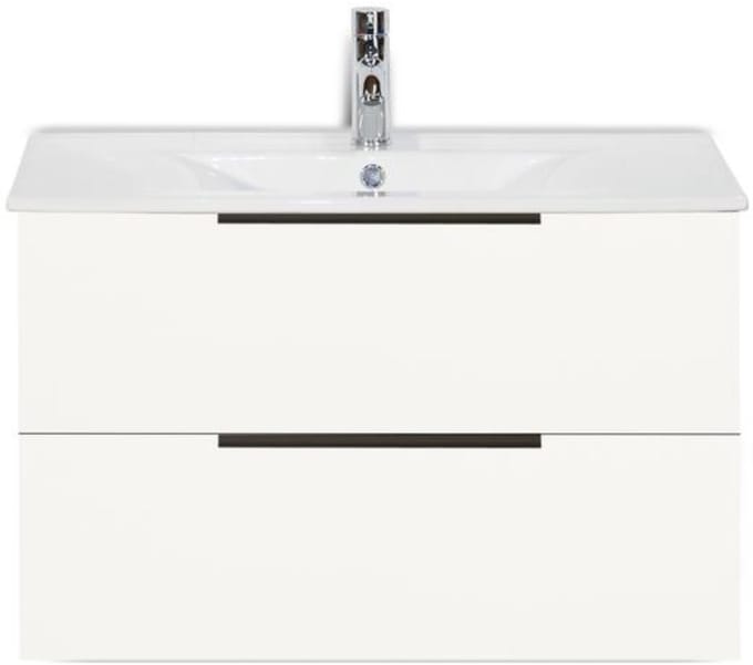 Seville Badmeubelset 80 cm - Wit Hoogglans Edge Greep - Wastafel Enjoy