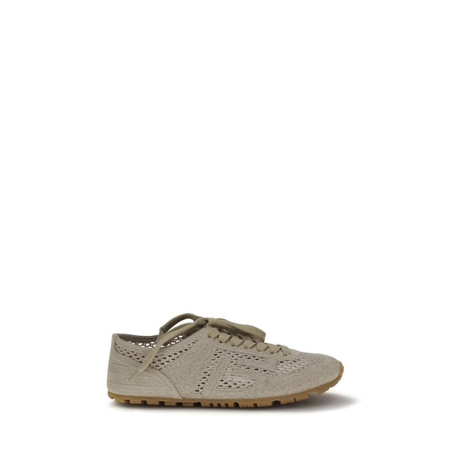 Balmain Beige Katoenen Sport Sneakers