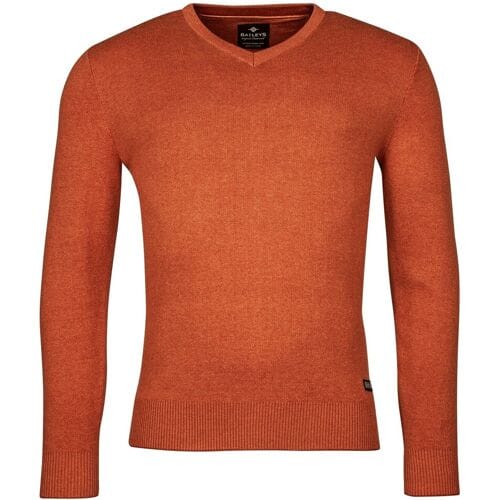 Baileys Trui Cotton V-Neck Allover 2-Tone Mid Orange / male