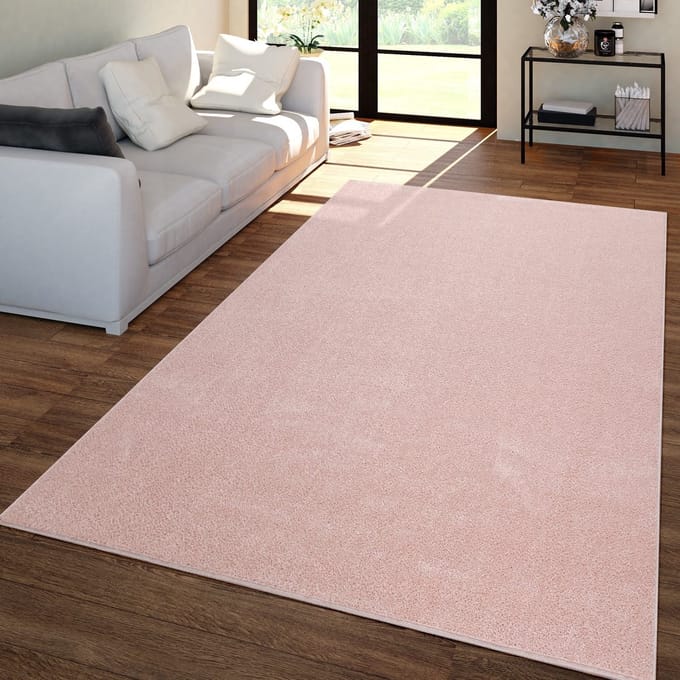 Woonkamertapijt Kurflor effen design modern en tijdloos 60 x 100 cm Rond 60 x 100 cm Rond Roze