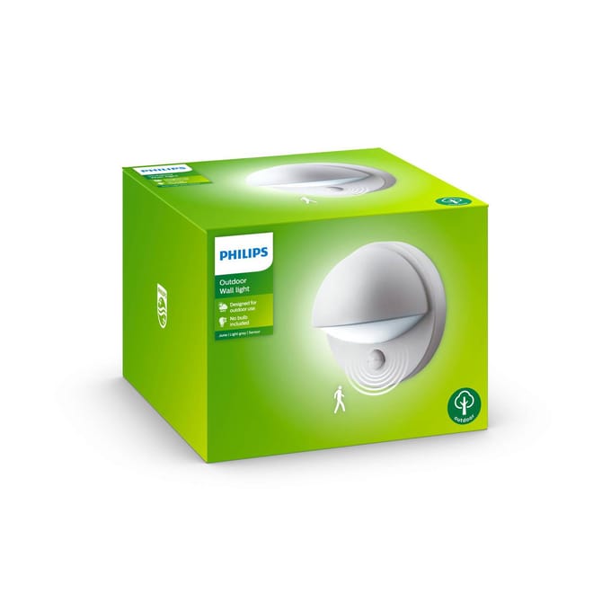 Philips June wall lantern grey 1x42W 230V IR (sensor)