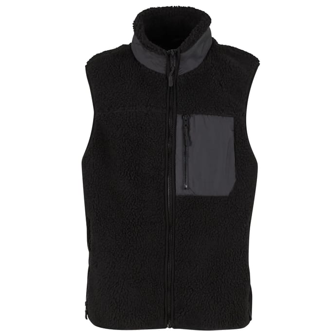 Urban Classics - Sherpa Mouwloos jacket - S - Zwart