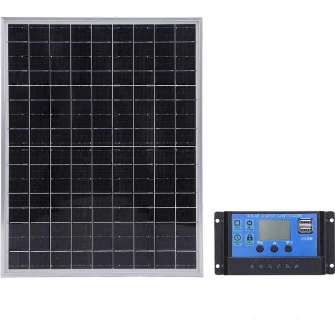 Draagbaar Zonnepaneel 15W 12V 24V Auto Adaptief met 60A Controller Monokristallijn Zonnepaneel gray