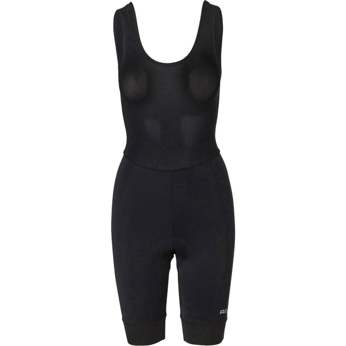 AGU Essential - Bibshort - Fietsbroek - Wielrenbroek - Dames - Zwart - Core Pad zeem - Mesh bretels - Elastische manchetten - Reflecterende details - S