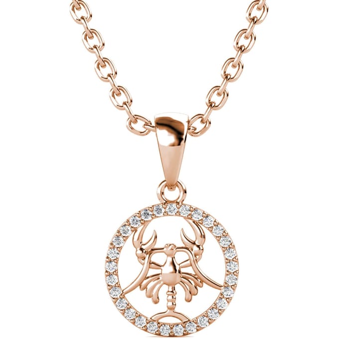 Kreeft Zodiac Hangers - Roségoud en Kristal